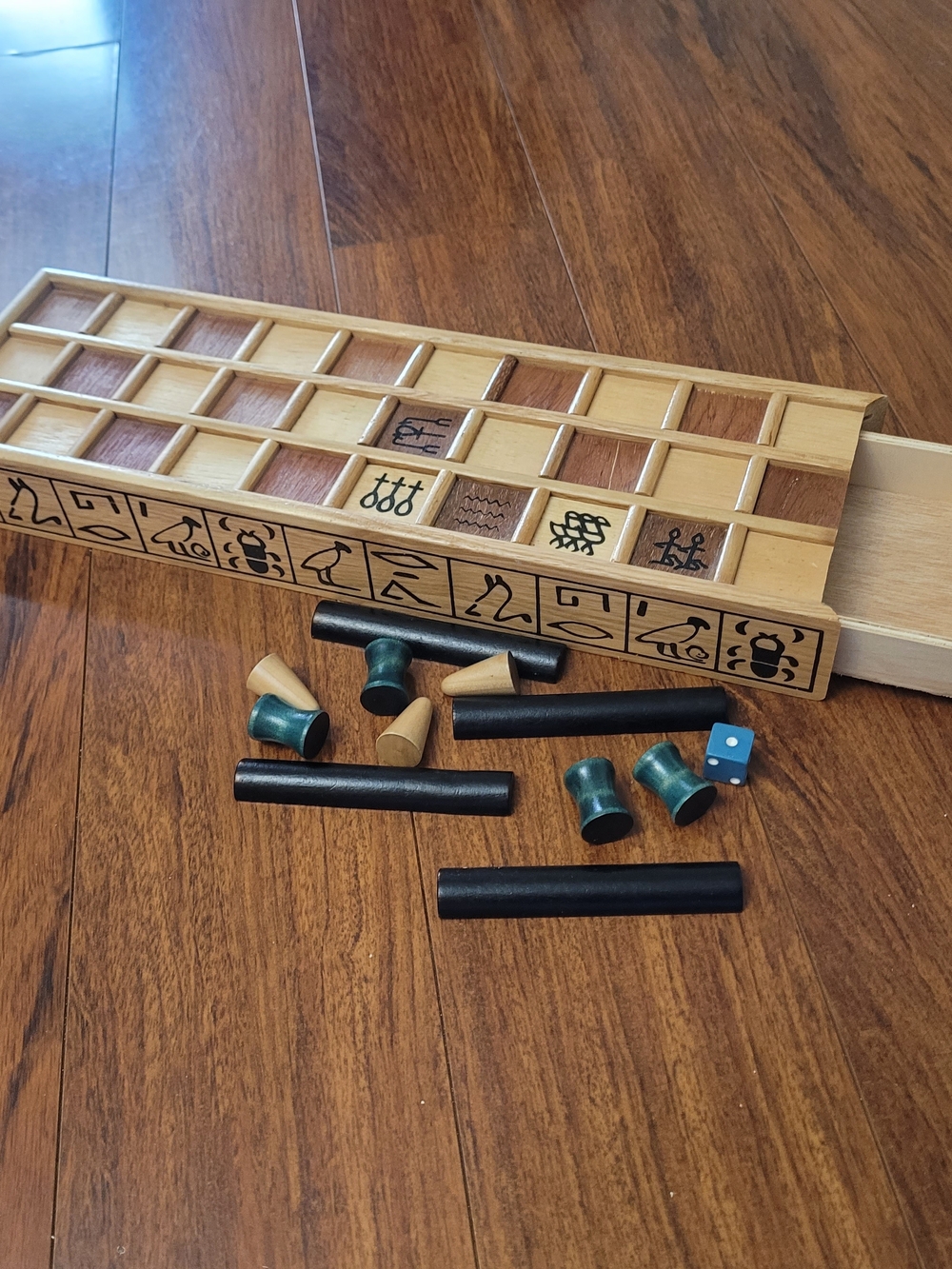 Wooden Senet Board Game Strategy ancient Egypt vintage